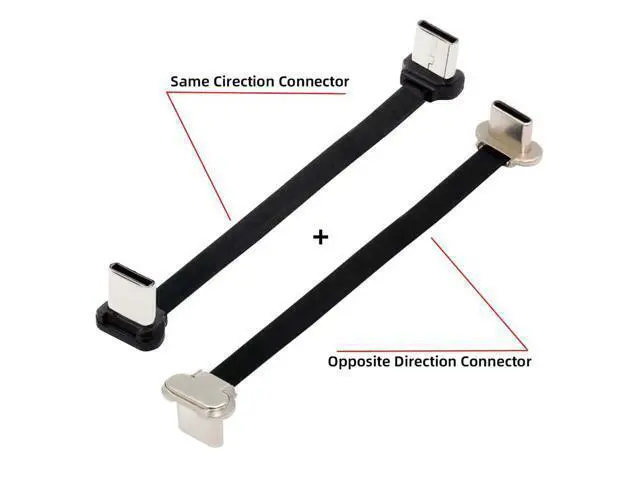 Alt view image 2 of 14 - Vszerda Angled USB-C Type C to USB-C Short Ultra Slim Flat USB2.0 Data Cable Power 2pcs/lot 65W Fast Charge for Laptop Tablet Phone 75mm