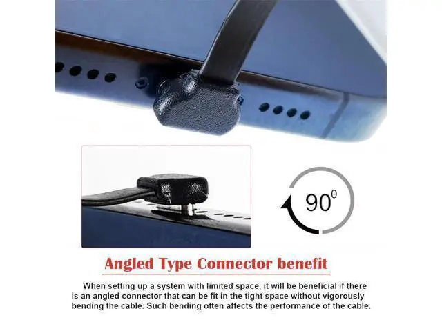 Alt view image 4 of 14 - Vszerda Angled USB-C Type C to USB-C Short Ultra Slim Flat USB2.0 Data Cable Power 2pcs/lot 65W Fast Charge for Laptop Tablet Phone 75mm