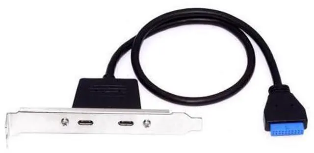 Main image of Vszerda USB3.0 Motherboard 19/20Pin to Dual Ports Type-C USB-C Female PCI-E Back Panel 5Gbps High Speed Data Cable for Motherboards Computer 50cm
