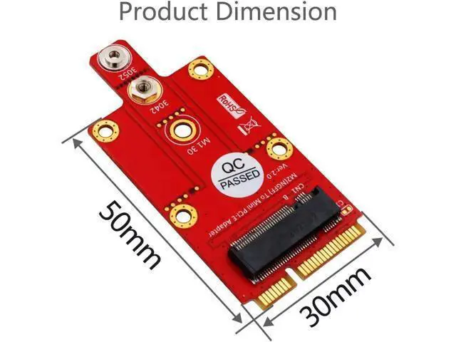 Alt view image 4 of 6 - Vszerda M.2 (NGFF) Key B to Mini PCI-E Adapter for 3G/4G/5G Module (Without Card Slots)