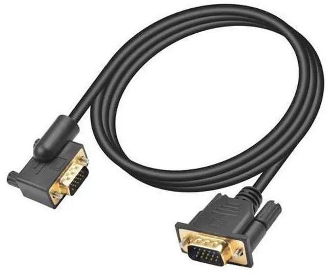 Main image of Vszerda 90 Degree VGA Cable 5ft, Right Angle VGA Male to Male Cord, 15 PIN Computer Monitor Cable 1080p High Resolution