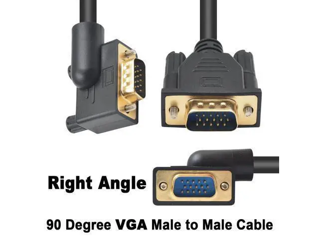 Alt view image 2 of 7 - Vszerda 90 Degree VGA Cable 5ft, Right Angle VGA Male to Male Cord, 15 PIN Computer Monitor Cable 1080p High Resolution
