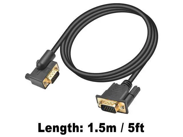 Alt view image 7 of 7 - Vszerda 90 Degree VGA Cable 5ft, Right Angle VGA Male to Male Cord, 15 PIN Computer Monitor Cable 1080p High Resolution
