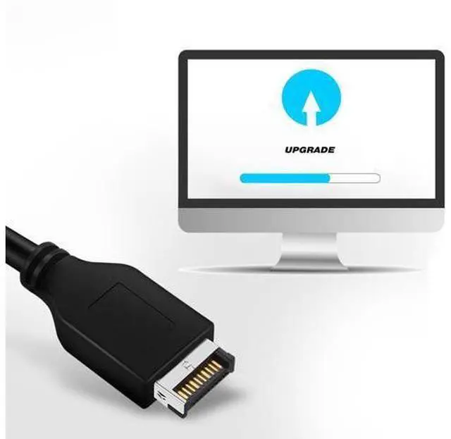 Alt view image 3 of 12 - Vszerda USB 3.1 Type C Front Panel Header Extendsion 50Cm Cable,Type E to USB C Connector with PCIe Full Height Bracket