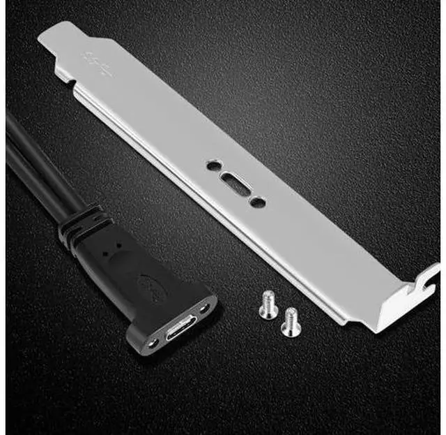 Alt view image 6 of 12 - Vszerda USB 3.1 Type C Front Panel Header Extendsion 50Cm Cable,Type E to USB C Connector with PCIe Full Height Bracket