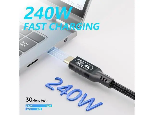 Alt view image 2 of 7 - usb c extension cable 10ft/3M,usbc female to male,long usb c monitor cableusb c video cable 4kusb c extension cable 20gbps240W PD Fast Charging Compatibility with thunderbolt 3 extension cable.