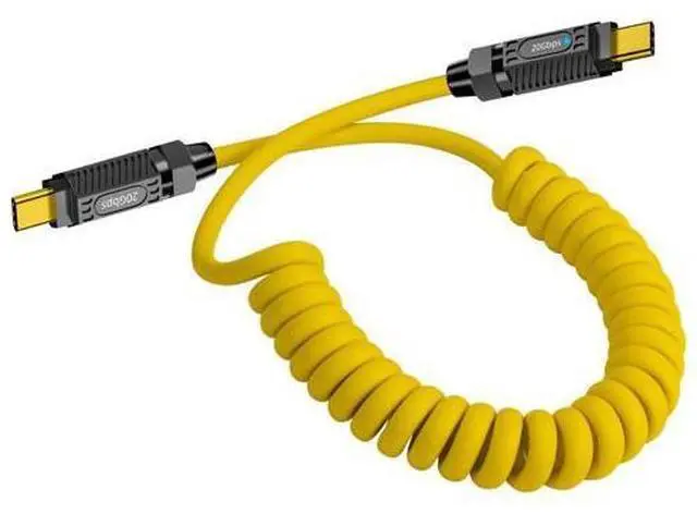 Main image of Vszerda Coiled USB C to USB C Cable 140W, 20Gbps Spring Coiled USB Type C Charger Cable, 8K@60Hz Video Transfer Type C Fast Charging Cord for iPhone,MacBook,Max Stretched 5ft