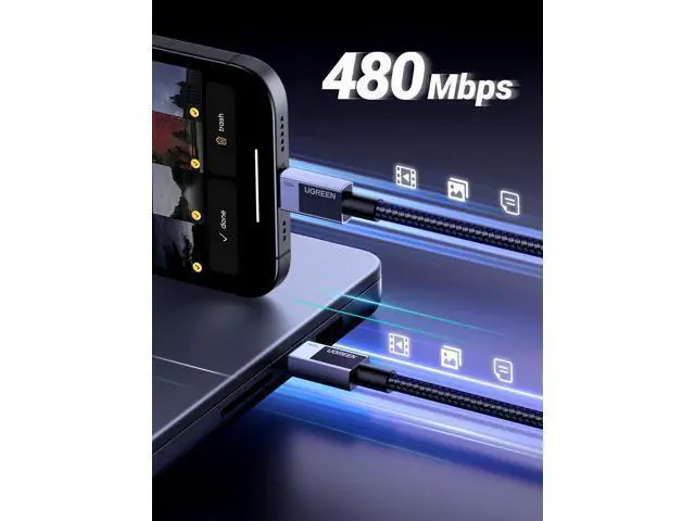 Alt view image 7 of 7 - UGREEN USB C to USB C Cable, 100W USB C Cable Fast Charging, Type C Cord USB C Charger Cable for iPhone 17/17 Pro/17 Pro Max/16, MacBook Pro/Air, Galaxy S25/S24, iPad Pro/Air, Pixel 9, 6.6FT