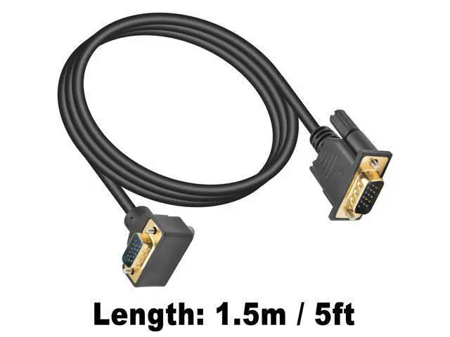 Alt view image 7 of 7 - Vszerda VGA Male to Male Cable 5ft, 90 Degree VGA Cable Down Angle VGA 15 Pin to VGA Connector Cable, VGA Computer Monitor Cord Support 1080p Resolution for PC Laptops TV Projectors