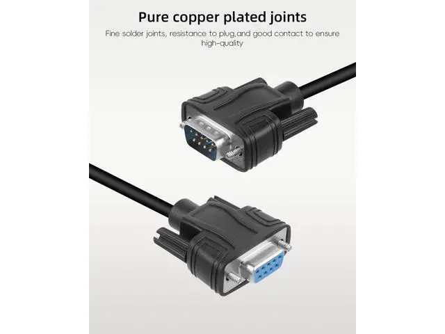 Alt view image 3 of 7 - Vszerda DB9 Solderless Extension Cable, DB9 RS232 D-SUB Male & Female Serial Terminal Connector Signal Module (1Pair)