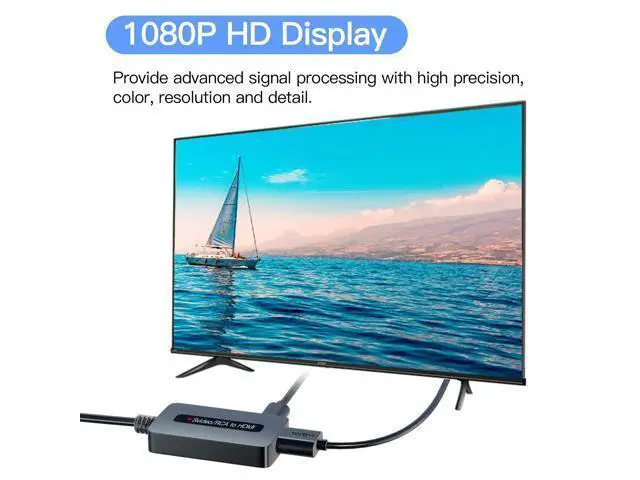 Alt view image 4 of 7 - Vszerda RCA Svideo to HDMI Converter with HD Cable(RCA and Svideo Integrated), CVBS Composite AV to HDMI Converter