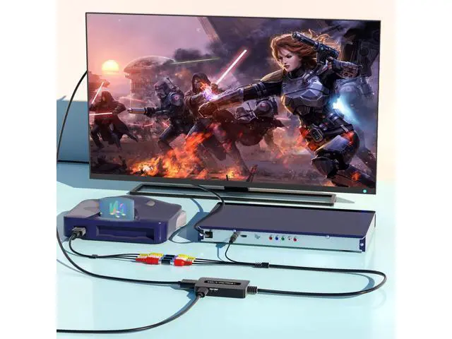 Alt view image 7 of 7 - Vszerda RCA Svideo to HDMI Converter with HD Cable(RCA and Svideo Integrated), CVBS Composite AV to HDMI Converter