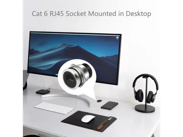 Alt view image 4 of 7 - Vszerda RJ45 CAT6 Panel Mount Adapter Female-to-Female Ethernet Pass-Through Connector, 10 Gbps Bulkhead Interface Adapter, XLR/D-Panel Mountable with Waterproof & Dustproof Cover (5-Pack Silver)