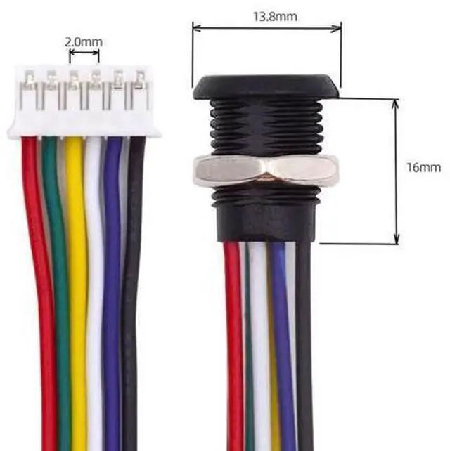 Alt view image 7 of 7 - Vszerda 5pcs DIY OEM Type C Female Socket to 6Pin Header 24AWG Pitch=2.0mm Panel Mount DC 5V/20V PD Power Cable