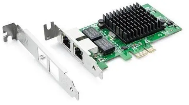 Main image of Vszerda Gigabit Dual NIC with Intel 82576 Chip, 1Gb Network Card Compare to Intel E1G42ET NIC, 2 RJ45 Ports, PCI Express 2.1 X1, Ethernet Card with Low Profile for Windows/Windows Server/Linux
