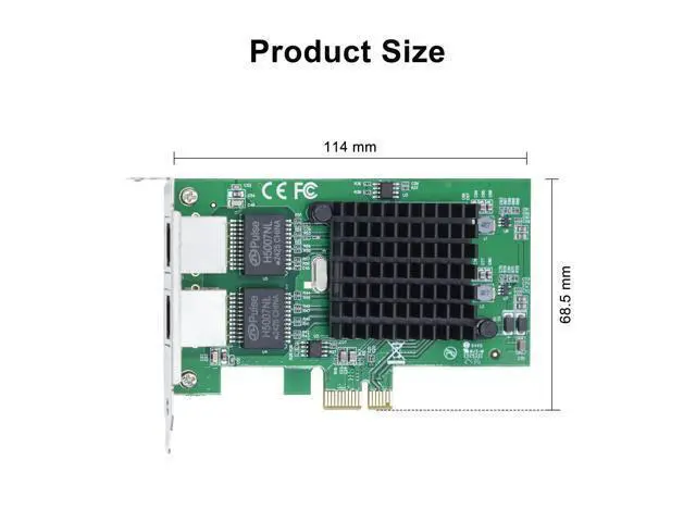 Alt view image 4 of 7 - Vszerda Gigabit Dual NIC with Intel 82576 Chip, 1Gb Network Card Compare to Intel E1G42ET NIC, 2 RJ45 Ports, PCI Express 2.1 X1, Ethernet Card with Low Profile for Windows/Windows Server/Linux