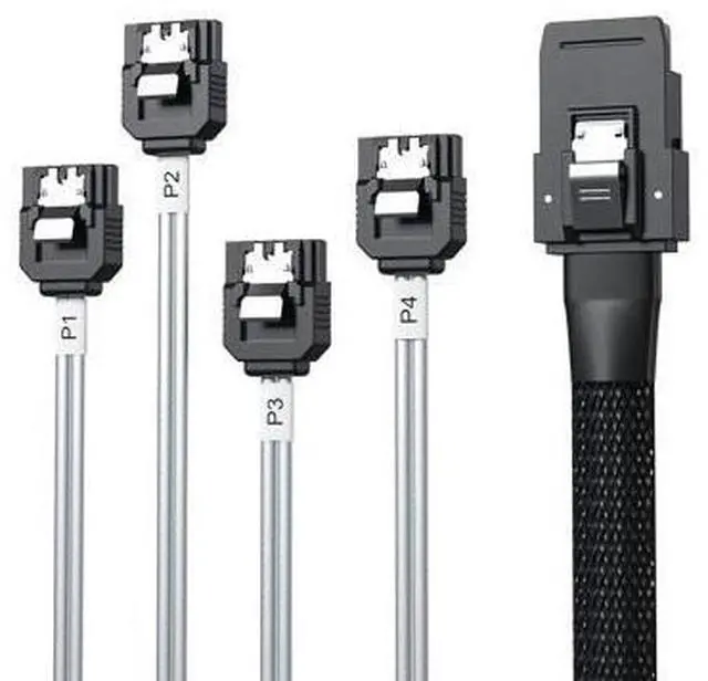 Main image of Vszerda MiniSAS SFF-8087 Fan-Out Cable Breakout to 4xSATA, 6Gbps High-Speed Cable for RAID Controllers, Servers & Storage Enclosures, 1-m(3.3ft)