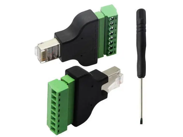 Alt view image 5 of 7 - Vszerda RJ45 Male Plug to 8P 8C Female Bolt Screw Type terminals Ethernet Net Network Plug Cable for AV CCTV UTP DVR Cat5 Cat5e Cat6 Cat7 in-Line Coupler 300V 8A(2 Pack/M)