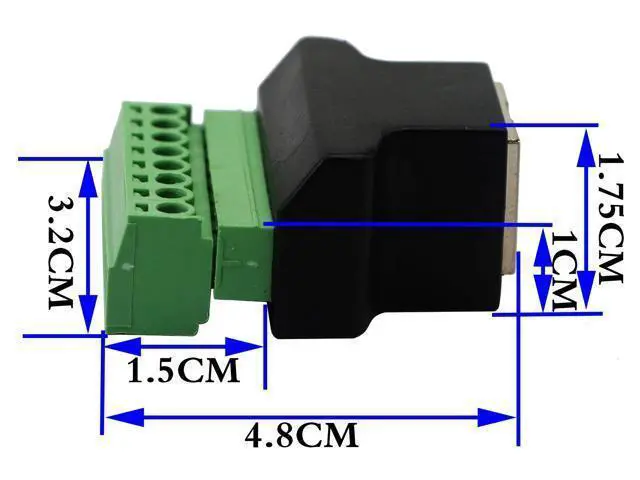 Alt view image 2 of 7 - Vszerda RJ45 Female Plug to 8P 8C Female Bolt Screw Type terminals Ethernet Net Network Plug Cable for AV CCTV UTP DVR Cat5 Cat5e Cat6 Cat7 in-Line Coupler 300V 8A(2 Pack/F)