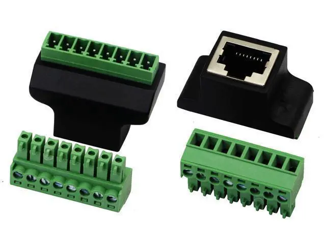 Alt view image 3 of 7 - Vszerda RJ45 Female Plug to 8P 8C Female Bolt Screw Type terminals Ethernet Net Network Plug Cable for AV CCTV UTP DVR Cat5 Cat5e Cat6 Cat7 in-Line Coupler 300V 8A(2 Pack/F)