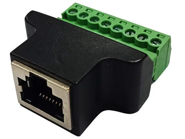 Alt view image 5 of 7 - Vszerda RJ45 Female Plug to 8P 8C Female Bolt Screw Type terminals Ethernet Net Network Plug Cable for AV CCTV UTP DVR Cat5 Cat5e Cat6 Cat7 in-Line Coupler 300V 8A(2 Pack/F)