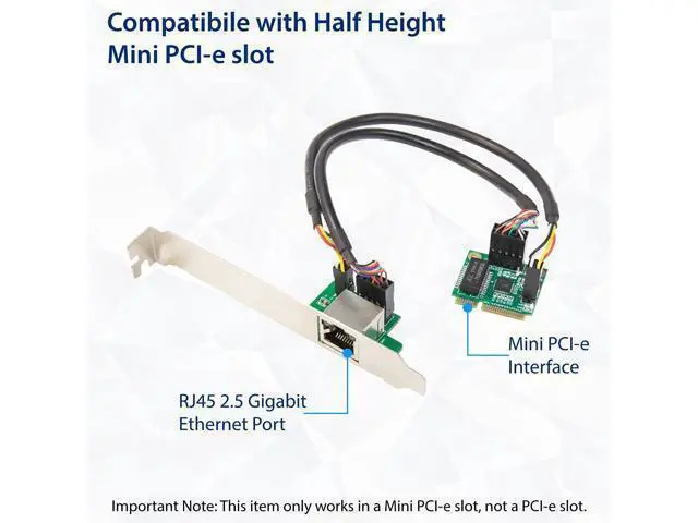 Alt view image 6 of 6 - Vszerda 2.5 Gigabit Ethernet Mini PCI-E Network Controller Card 10/100/1000/25000 Mbps RJ45 LAN Adapter Converter for Desktop PC,SI-MPE24073