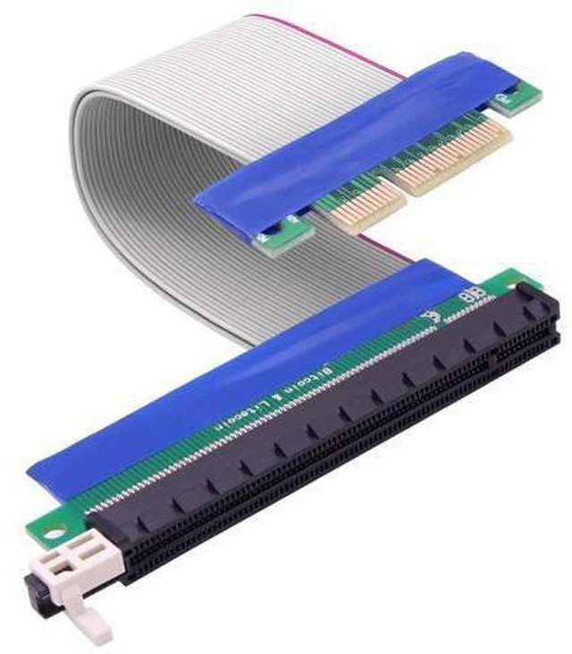 Main image of PCI-E 4X to 16x Riser Cable Adapter PCI Express 4X to 16x Riser Card Converter Extension Cable for Graphics SSD RAID Cards etc-19cm