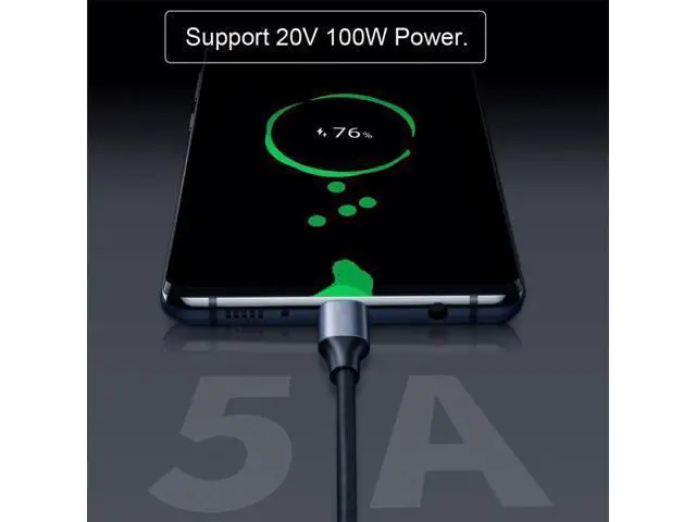 Alt view image 5 of 14 - Vszerda Straight USB-C USB 3.1 Type C Male to Female Extension Data Cable 10Gbps 100W with Sleeve for Laptop 3.0m