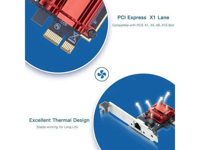 Alt view image 4 of 7 - Vszerda Gigabit PCIe NIC with Intel I210 Chip, 1Gb Network Card Compare to Intel I210-T1 NIC, Single RJ45 Port, PCI Express 2.1 X1, Ethernet Card with Low Profile for Windows/Windows Server/Linux