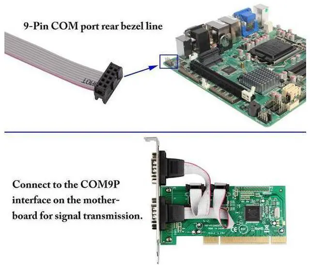 Alt view image 3 of 7 - Vszerda 2 Port DB9 RS232Serial Port Bracket to 10 pin HeaderRibbon Cable Connector Adapter, DB9 Serial Male to 10P Motherboard Header Panel Mount Cable Serial Port Bracket (12in 4Pcs) (2 Port)