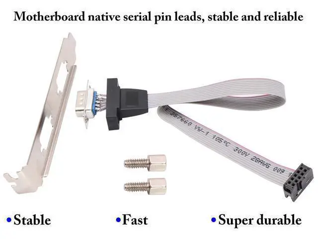 Alt view image 4 of 7 - Vszerda 2 Port DB9 RS232Serial Port Bracket to 10 pin HeaderRibbon Cable Connector Adapter, DB9 Serial Male to 10P Motherboard Header Panel Mount Cable Serial Port Bracket (12in 4Pcs) (2 Port)