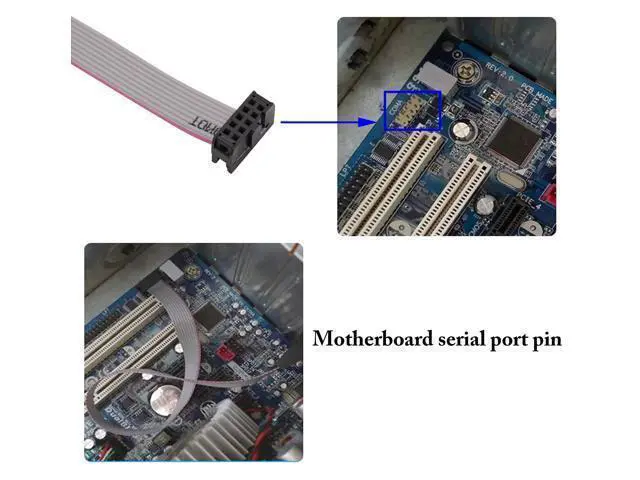 Alt view image 6 of 7 - Vszerda 2 Port DB9 RS232Serial Port Bracket to 10 pin HeaderRibbon Cable Connector Adapter, DB9 Serial Male to 10P Motherboard Header Panel Mount Cable Serial Port Bracket (12in 4Pcs) (2 Port)