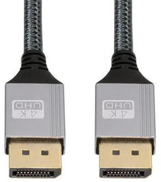 Main image of Vszerda DP to DP Cable 4K 60hz DisplayPort Cable Silver Sleeve Ultra-HD UHD for Desktop Laptop Monitor Graphics Card, 2m