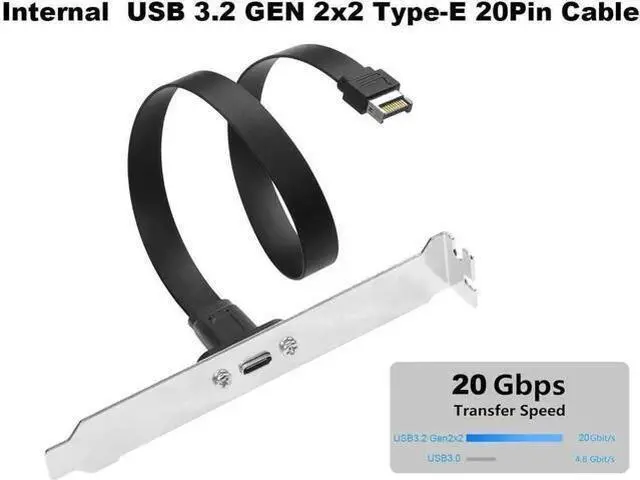Alt view image 5 of 14 - Vszerda 20Gbps USB 3.2 Gen 2x2 USB-C Adapter Flat Cable, Internal USB 3.2 20-Pin Type-E