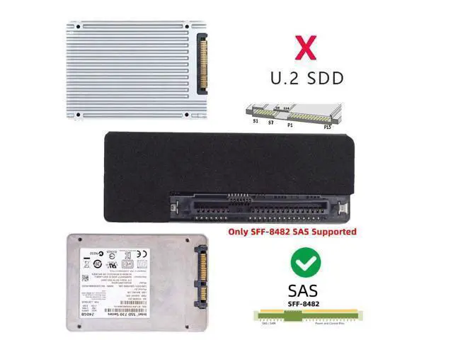 Alt view image 2 of 7 - Vszerda SFF-8482 SAS 29Pin to 7+15 22Pin SATA Hard Disk Drive Raid Adapter with SAS Controller Chipset and Power Port