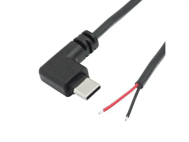 Alt view image 2 of 6 - Vszerda 4Pcs 90 Degree USB C to 2 Pin Bare Wire Open End Wire 1M/3FT, Right Angle USB Type C Male Plug Pigtail Power Cable 22AWG 5V/3A, for USB C Equipment Installed or Replacement Repair DIY Cable