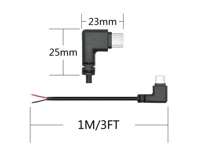 Alt view image 6 of 6 - Vszerda 4Pcs 90 Degree USB C to 2 Pin Bare Wire Open End Wire 1M/3FT, Right Angle USB Type C Male Plug Pigtail Power Cable 22AWG 5V/3A, for USB C Equipment Installed or Replacement Repair DIY Cable