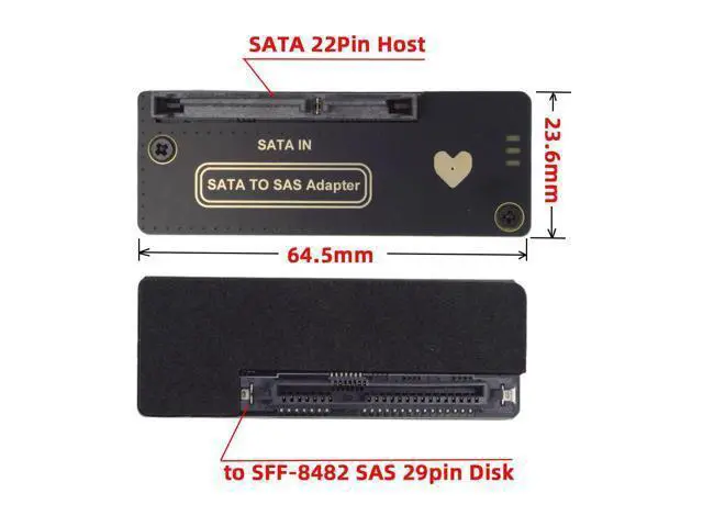 Alt view image 6 of 7 - Vszerda SFF-8482 SAS 29Pin to 7+15 22Pin SATA Hard Disk Drive Raid Adapter with SAS Controller Chipset and Power Port
