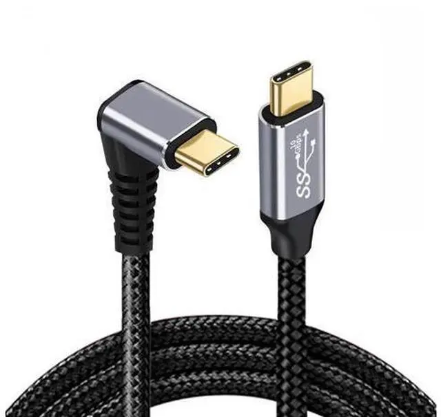 Main image of Vszerda 90 Degree Down & Up Angled Type-C USB-C Male to Male USB3.1 10Gbps 100W Data Cable for Laptop Phone 3M