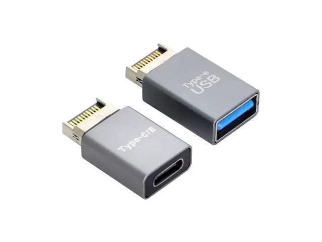Alt view image 7 of 7 - Vszerda 2pcs USB 3.1 Front Panel Header Male Type-E to Type-A & Type-C USB-C Motherboard Extension Data Adapter