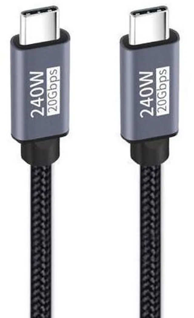 Main image of Vszerda USB-C Cable Male to Male USB3.2 20Gbps 240W 8K 5K 4K USB4.0 Sleeve Braid Hyper Super Coiled Type-C Fast Charging Cord 2m