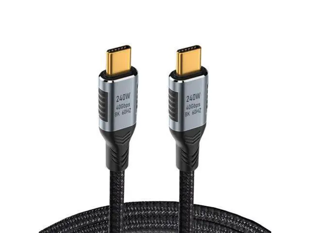 Main image of Vszerda USB-C USB4 Cable 240W 40Gbps USB3.1 100W 8K@60Hz 5K USB4.0 Data Transfer Cord Compatible with Thunderbolt3/4 0.2M