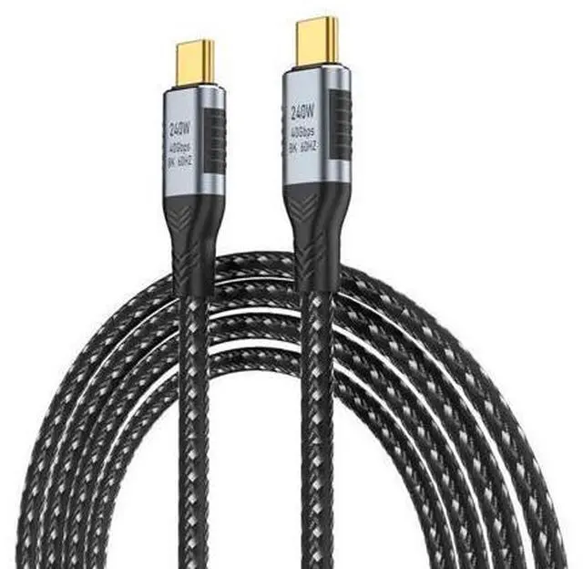 Alt view image 2 of 7 - Vszerda USB-C USB4 Cable 240W 40Gbps USB3.1 100W 8K@60Hz 5K USB4.0 Data Transfer Cord Compatible with Thunderbolt3/4 0.2M