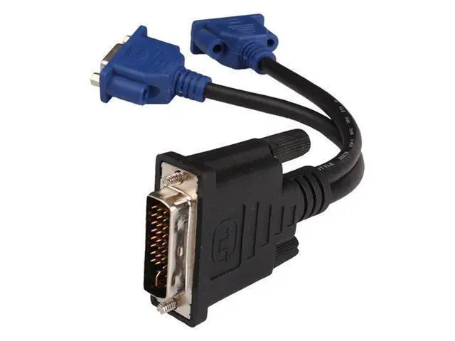 Alt view image 7 of 7 - Vszerda DVI to 2X VGA Splitter Cable, Black, Supports Multiple Audio Formats, Connects 1 DVI Device to 2 Monitors/Projects