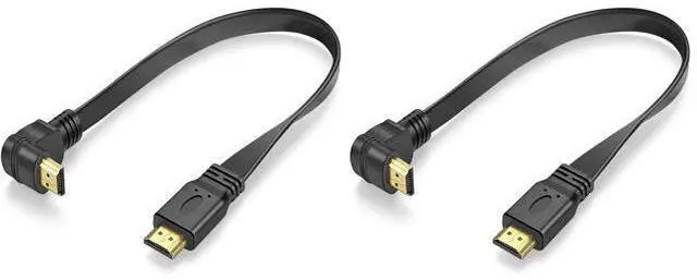 Main image of Vszerda Flat Slim High Speed HDMI Male to Male Extension Cable 270 Degree Right Angle (1 Feet) Adapter Converter Cable (Pack of 2)