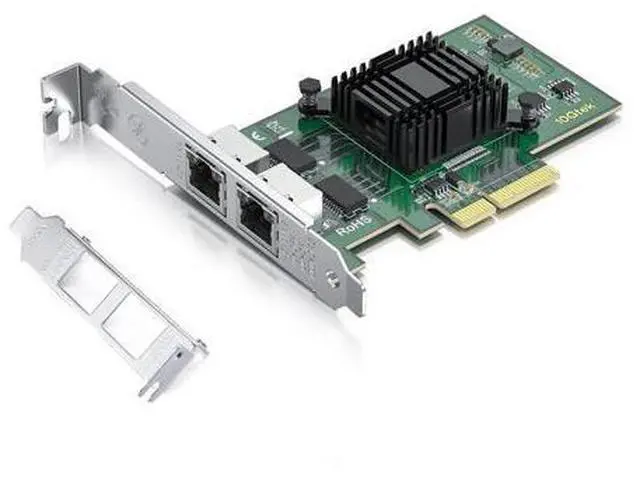Main image of Vszerda Gigabit 2 Port NIC with Intel I350 Chip, 1Gb Network Card Compare to Intel I350-T2 NIC, Dual RJ45 Ports, PCI Express 2.1 X4, Ethernet Card with Low Profile for Windows/Windows Server/Linux