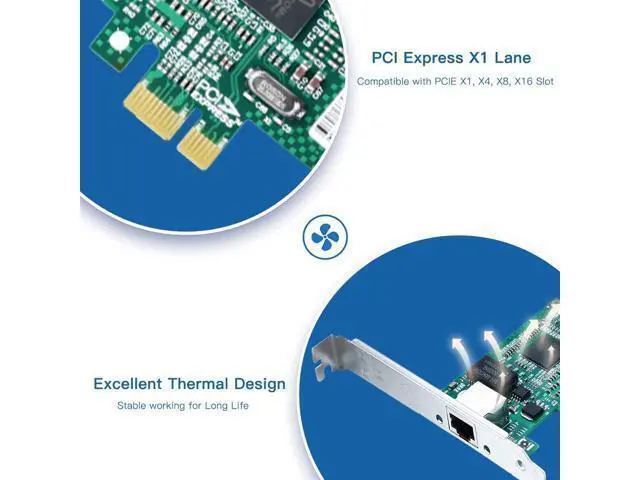 Alt view image 4 of 6 - Vszerda Gigabit PCIe NIC with Intel 82573 Chip, 1Gb Network Card Compare to Intel 82573 NIC, Single RJ45 Port, PCI Express X1, Ethernet Card with Low Profile for Windows/Windows Server/Linux