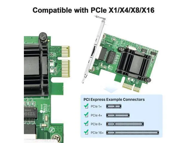Alt view image 3 of 7 - Vszerda Gigabit PCIe NIC with Intel 82574L Chip, 1Gb Network Card Compare to Intel EXPI9301CT/ EXPI9301CTBLK NIC, Single RJ45 Port, PCI Express X1, Ethernet Card for Windows/Windows Server/Linux