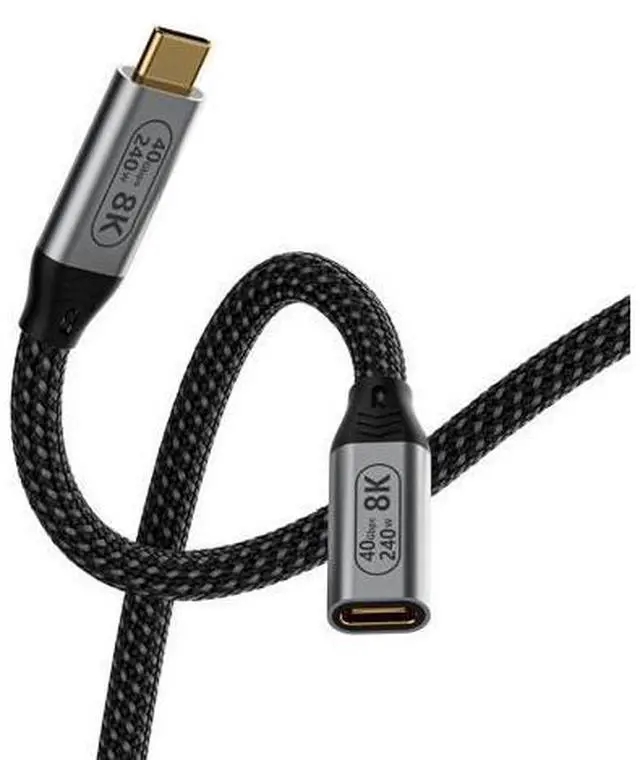 Main image of usb c extension cable Compatible with thunderbolt 4 extension cable,usb 4 cable data transfer 40gbps, usb c male to female Ultra HD 8K@60Hz&4K@120Hz Video for monitor 3.3ft/1M 240W Fast Charging.