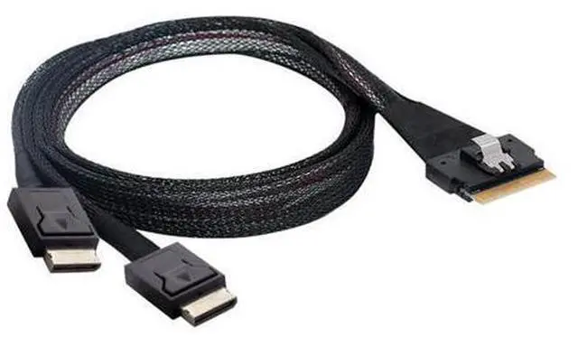 Main image of Vszerda PCI-E Ultraport Slimline SAS Slim 4.0 SFF-8654 8i 74pin to Dual Oculink SFF-8611 Cable 50cm PCI-Express